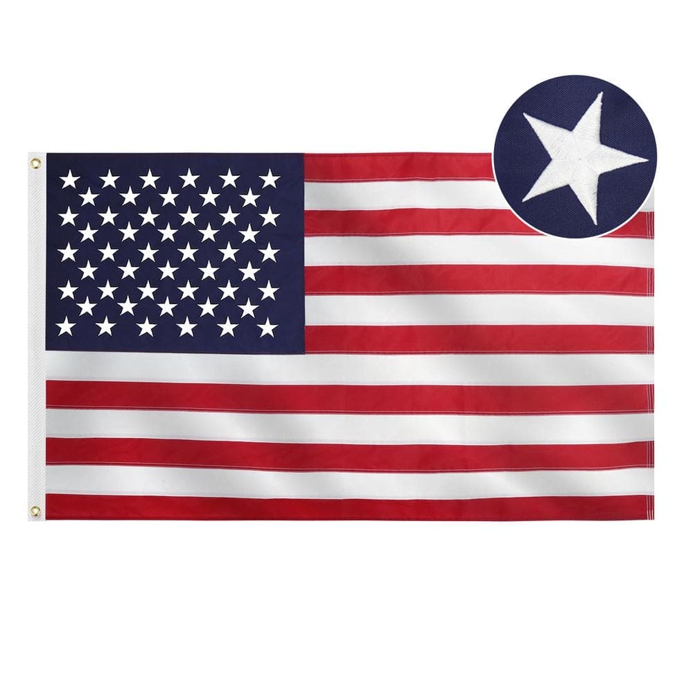 Flag Stars US Made 5 Ft X 8 Ft Nylon American Flag 2 Sided House Flag 1 Pack 