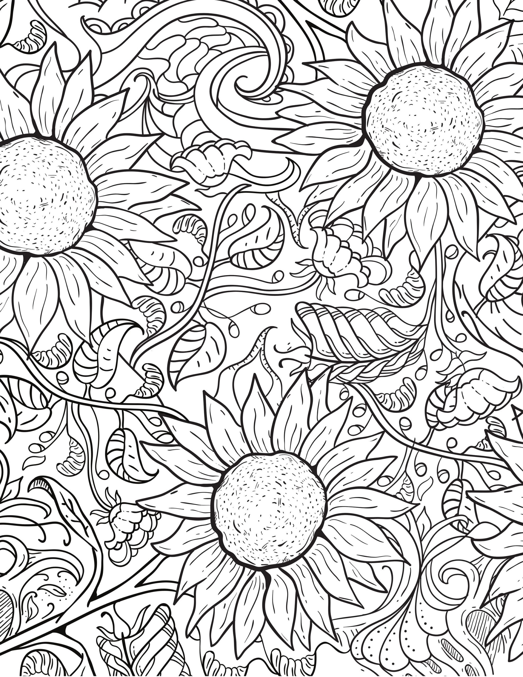 Floral Coloring Pages Coloring Book For Adults Floral Adult 