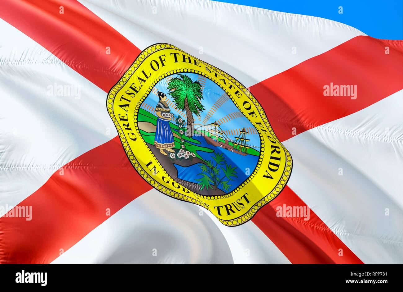 Florida Flag 3D Waving USA State Flag Design The National US Symbol Of Florida State 3D Rendering National Colors And National Flag Of Florida For Stock Photo Alamy