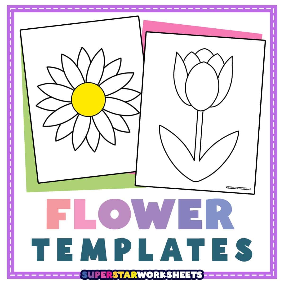 Flower Templates Free Printables Superstar Worksheets