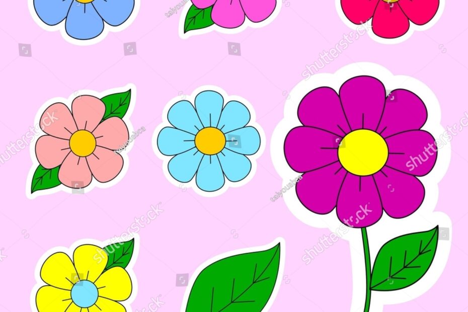Flowers Printable Stickers Sheet Design Stock Illustration 2339053081 Shutterstock