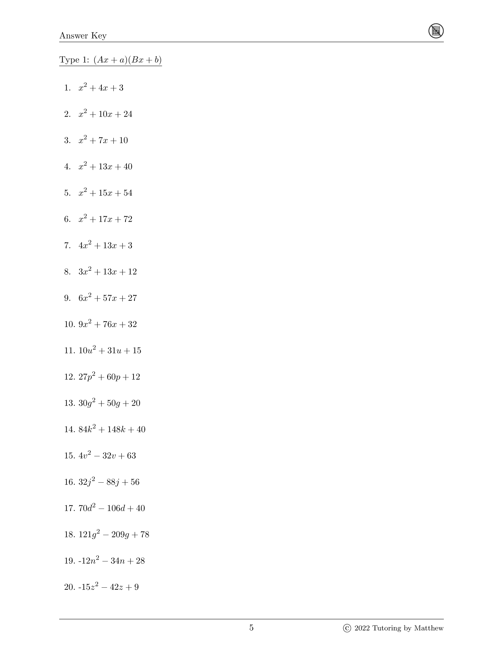 Foil Method Worksheets Library
