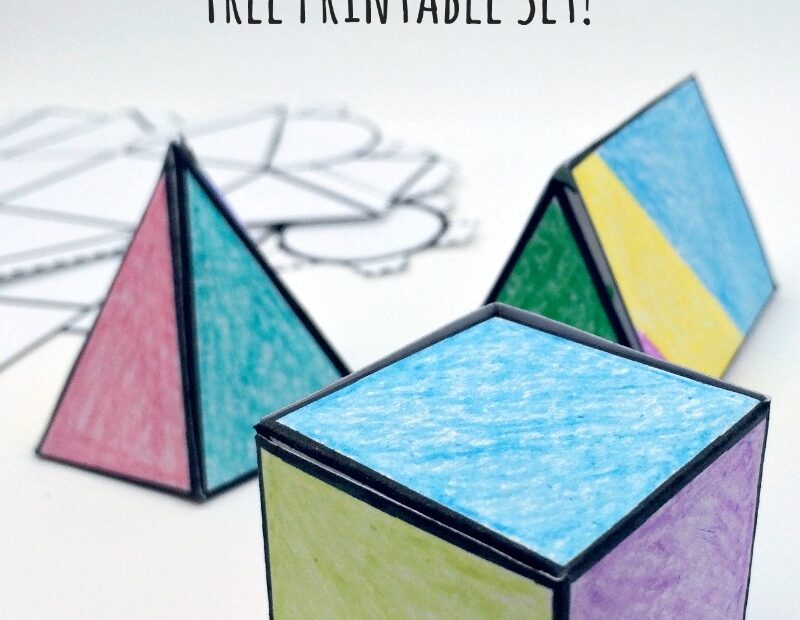 Foldable 3D Shapes FREE Printable Nets