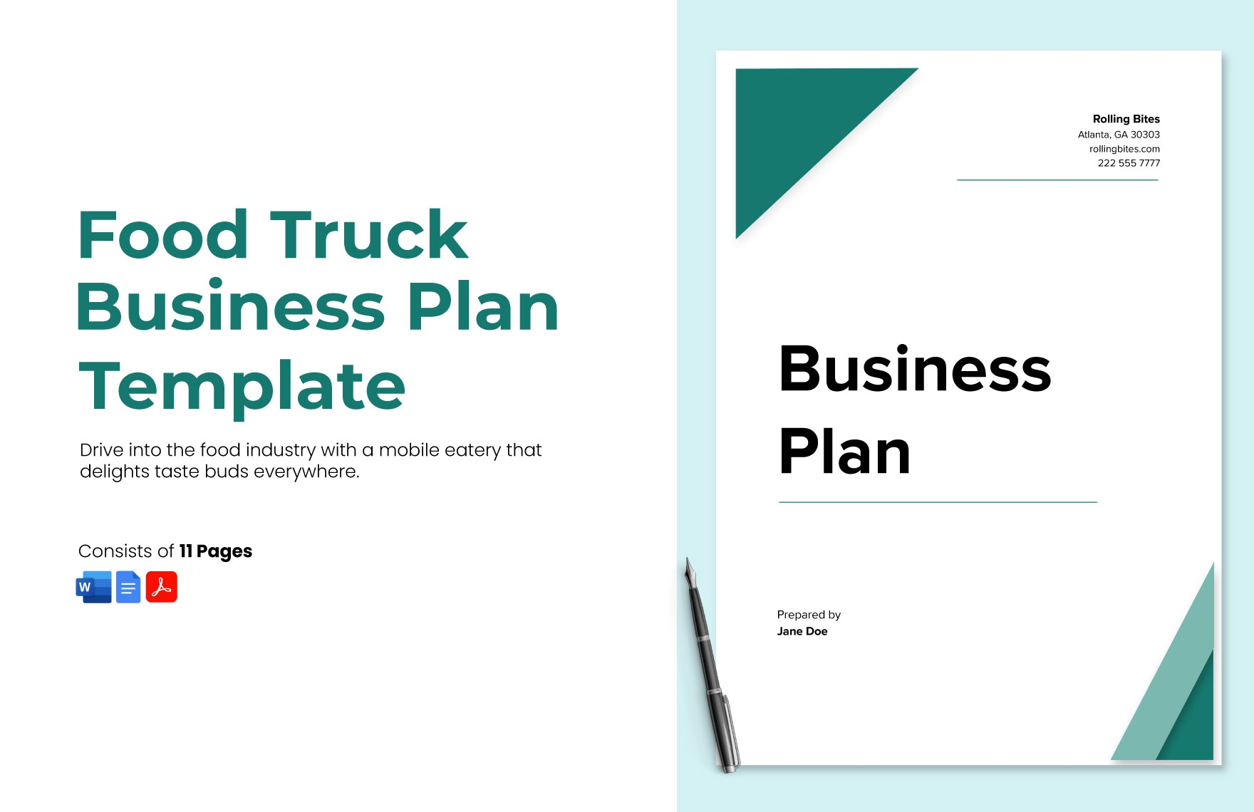 Food Truck Business Plan Template In Word PDF Google Docs Download Template