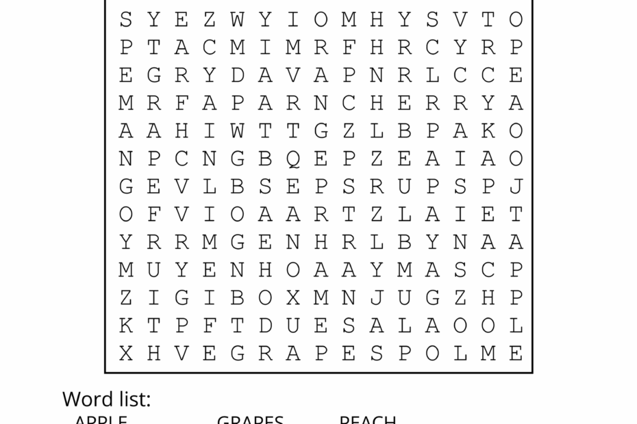 Food Word Search Free Printable Puzzles Free Printables