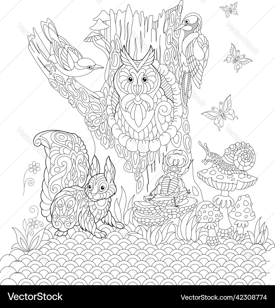 forest animals coloring sheet