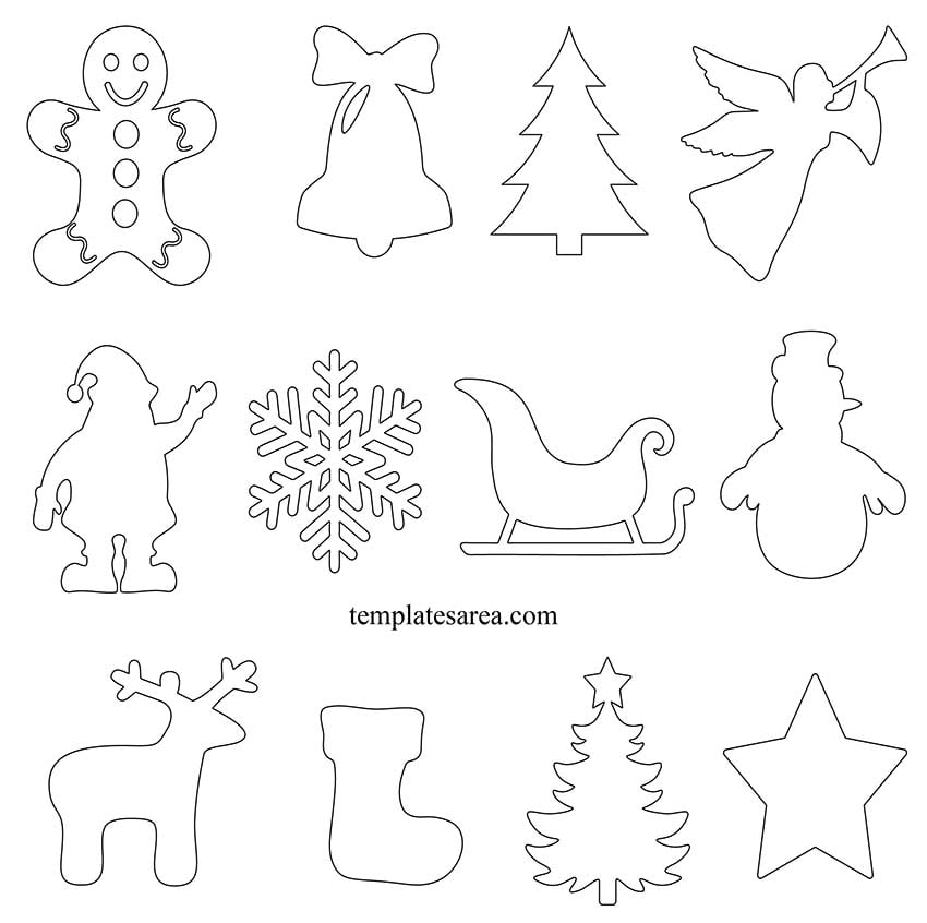 Free 12 Printable Christmas Ornament Shapes Templates TemplatesArea Worksheets Library