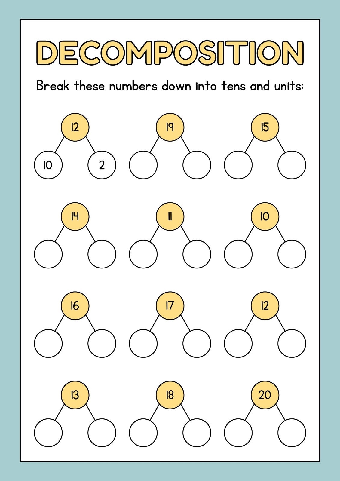 first math worksheets