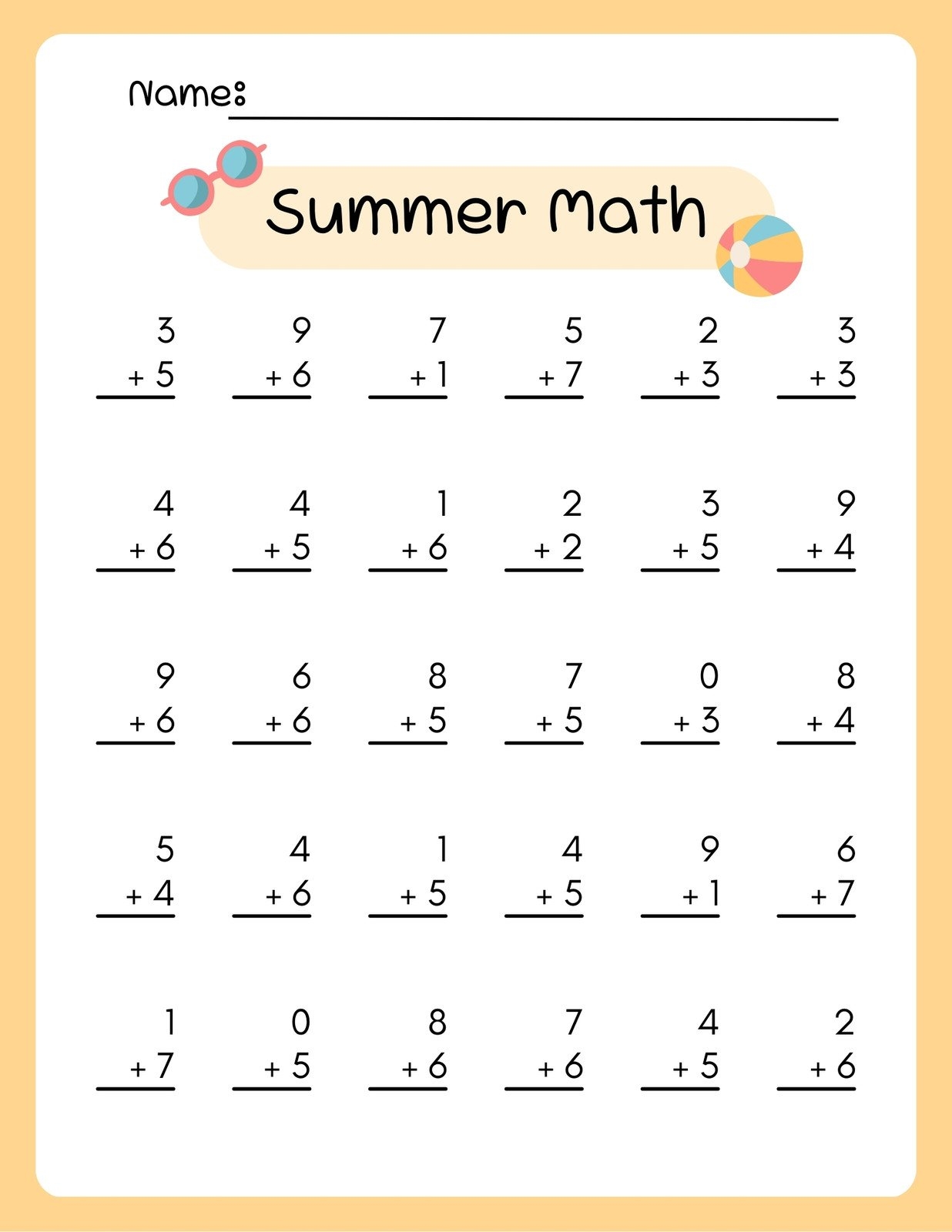 math adding worksheets