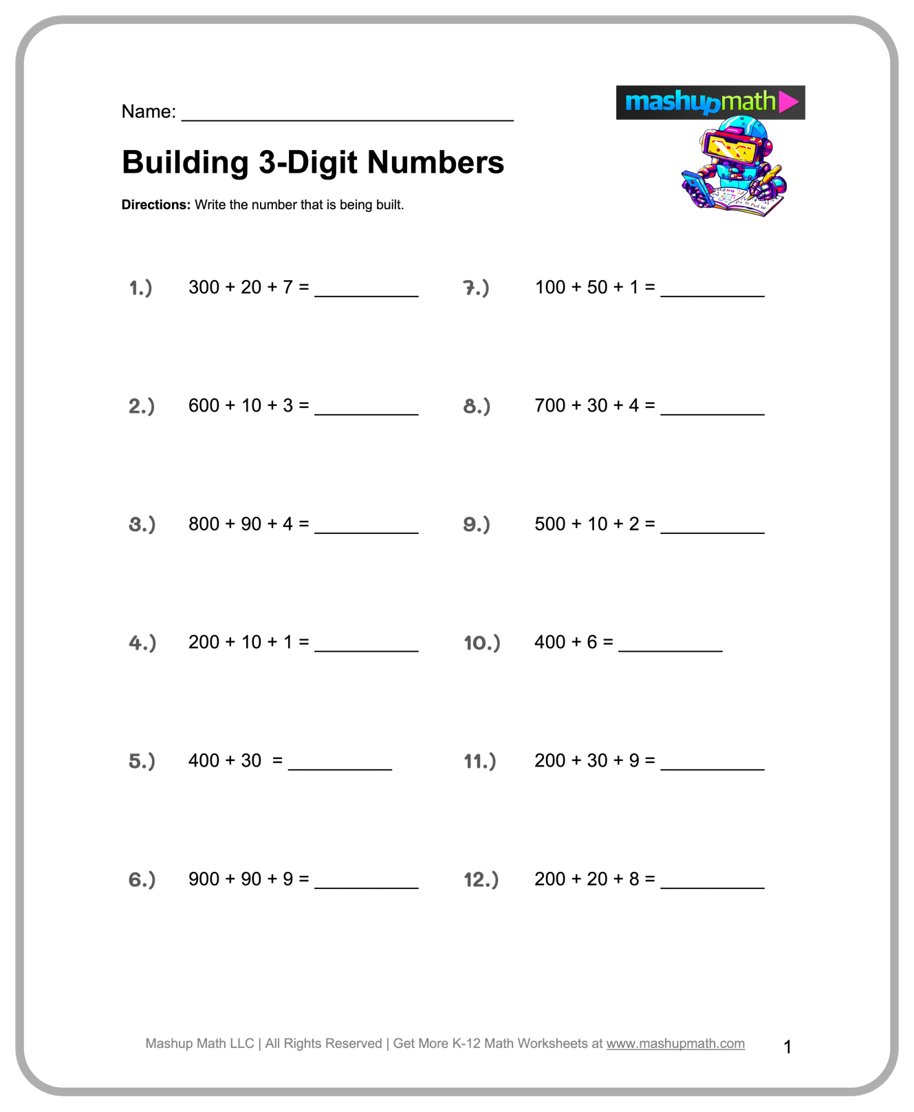 free printable math for 3rd graders