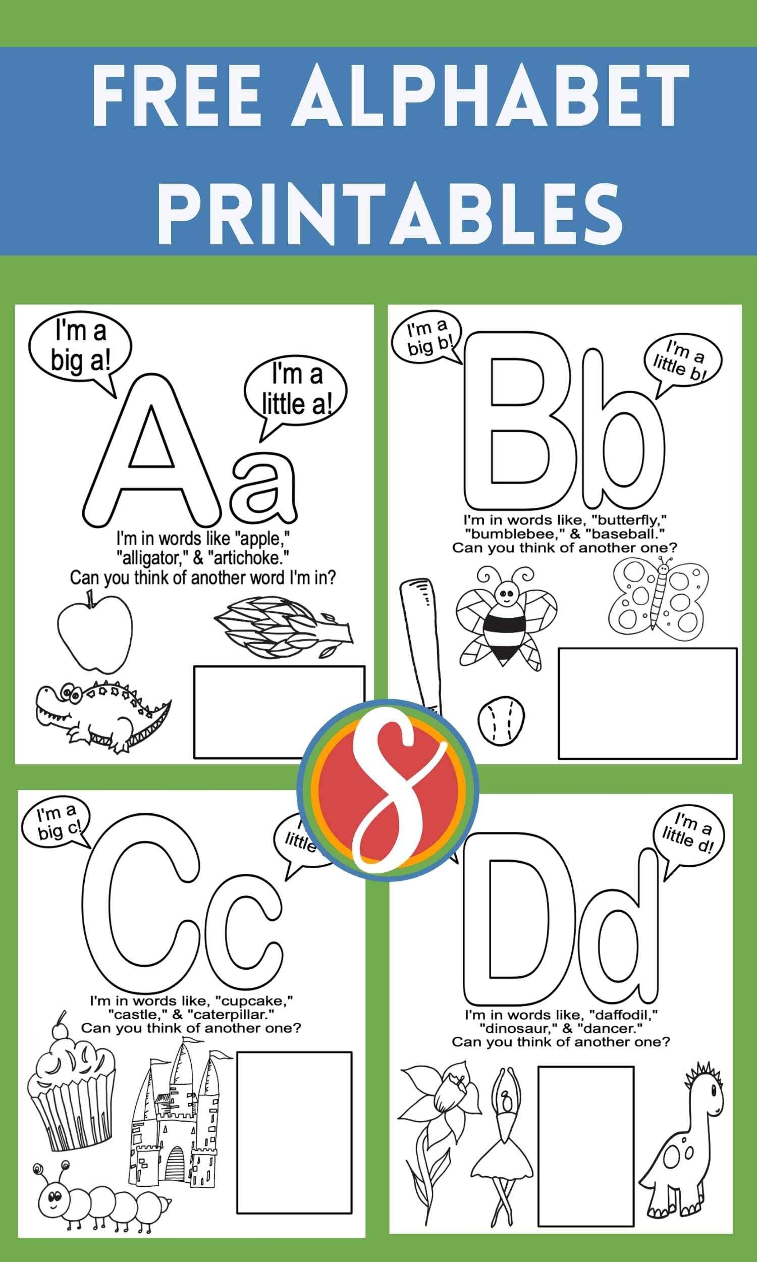 Free ABCs Coloring Pages Stevie Doodles