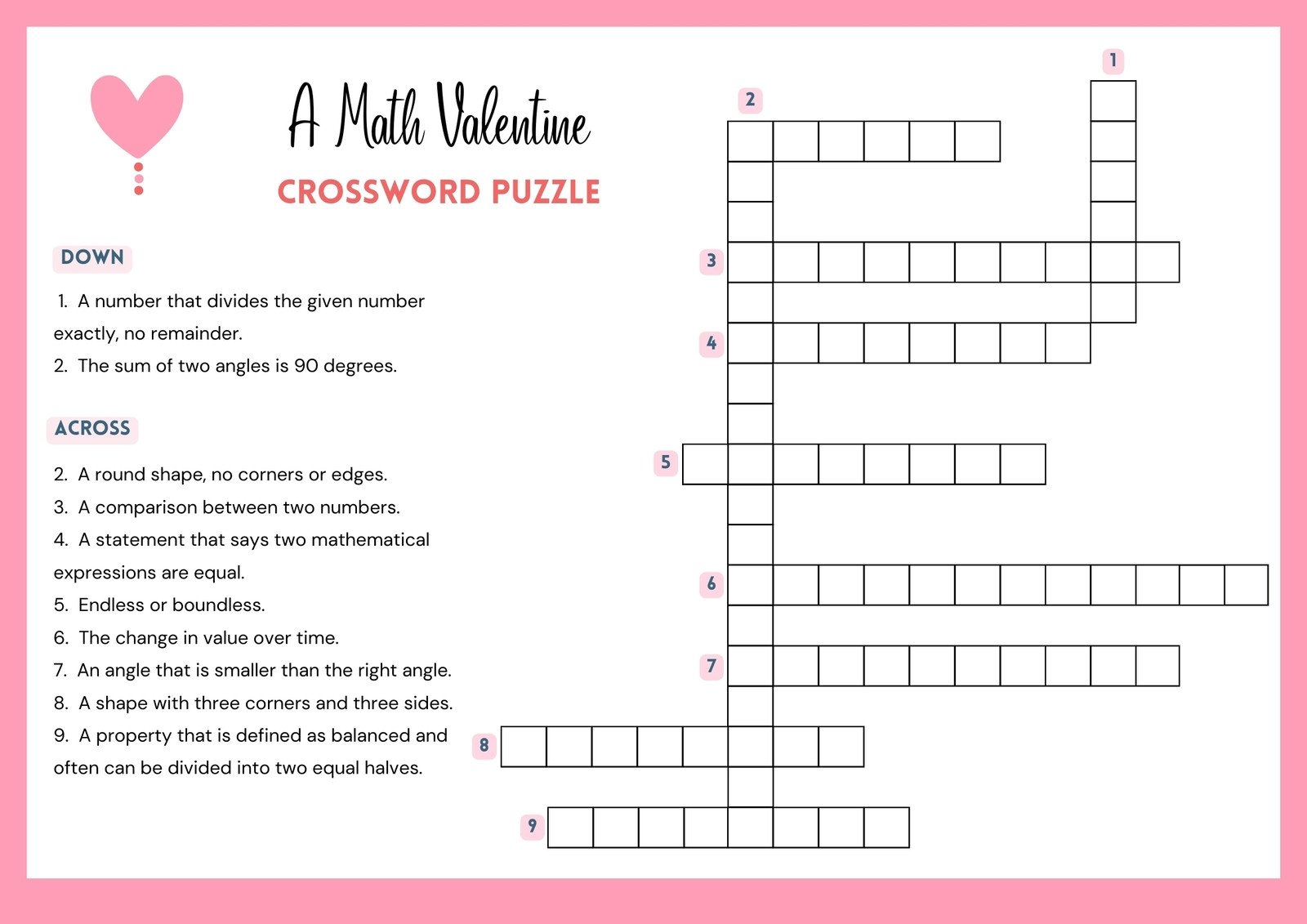 crossword template printable