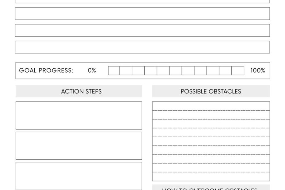 Free And Customizable Goals Templates