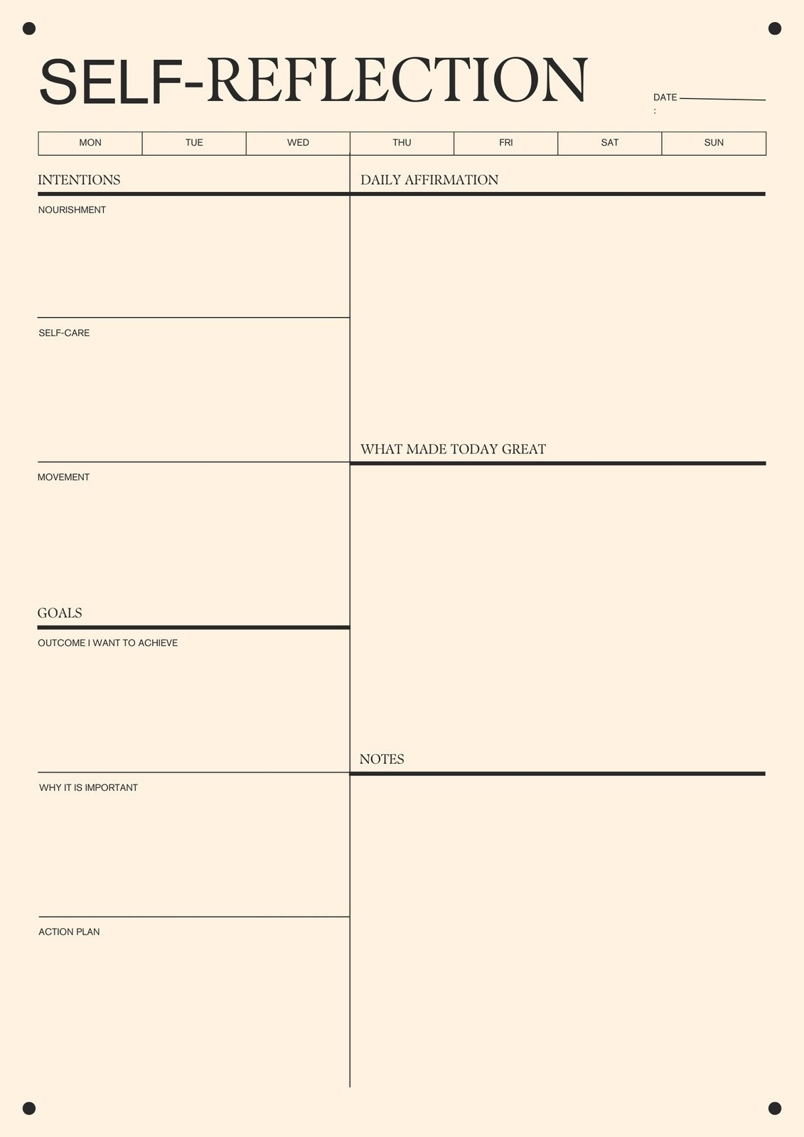 Free And Customizable Self Care Templates