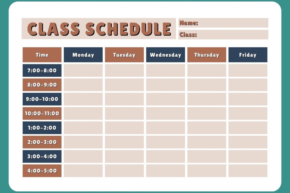 Free And Customizable Weekly Schedule Templates Canva