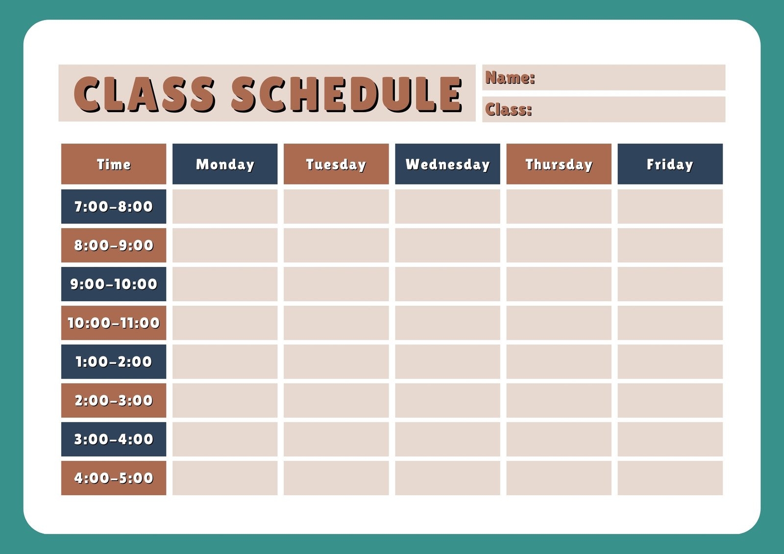 Free And Customizable Weekly Schedule Templates Canva