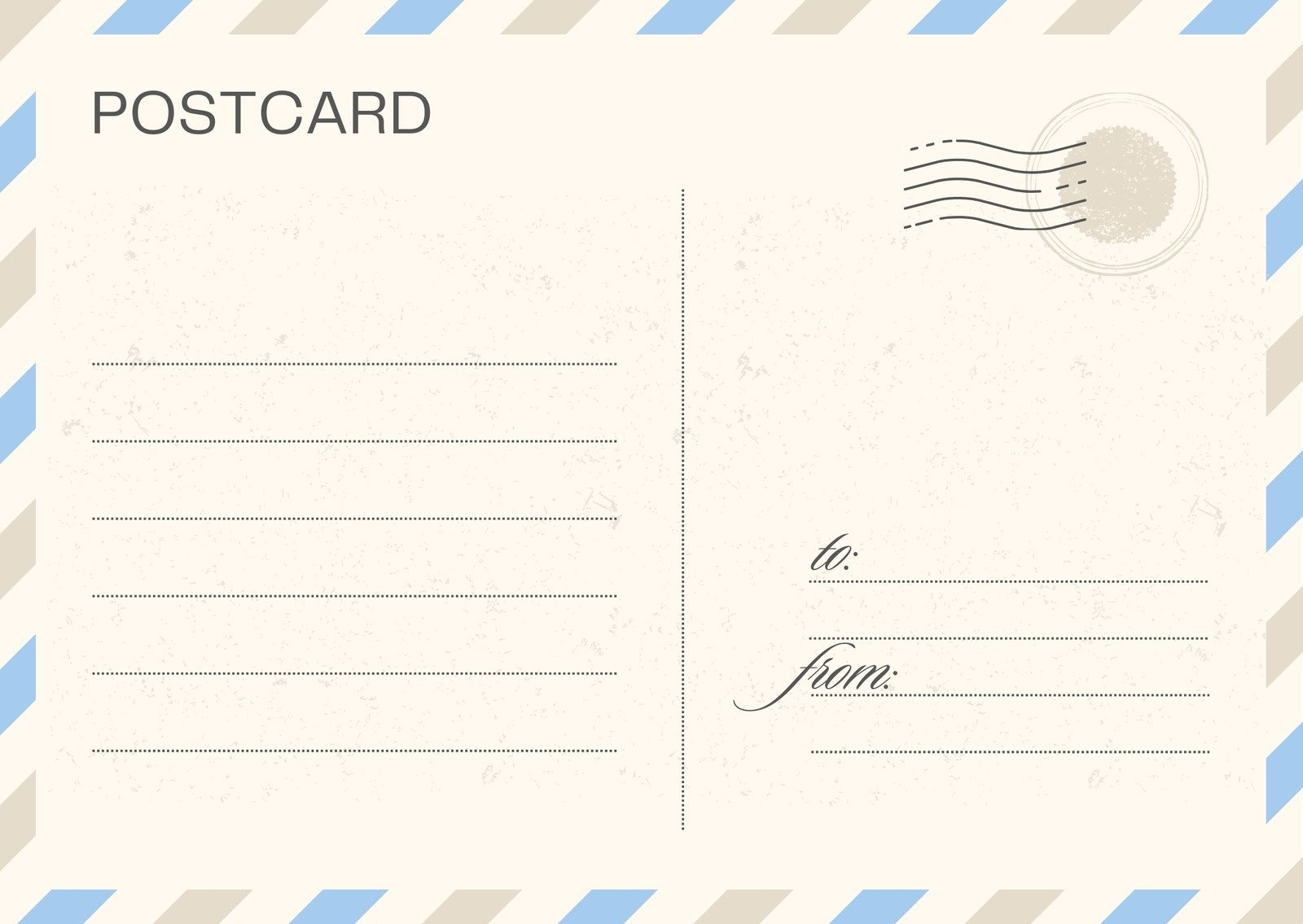 post card template printable