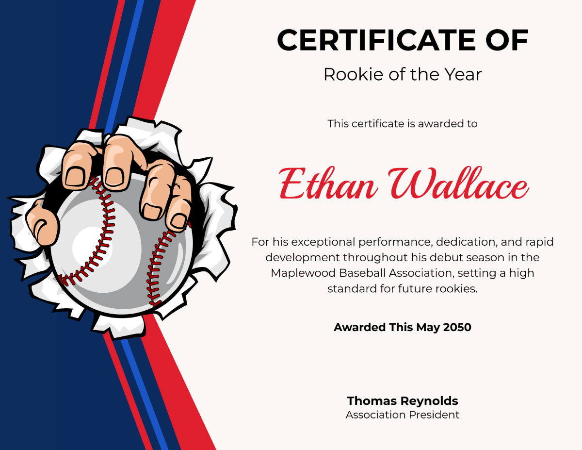 printable baseball certificate template