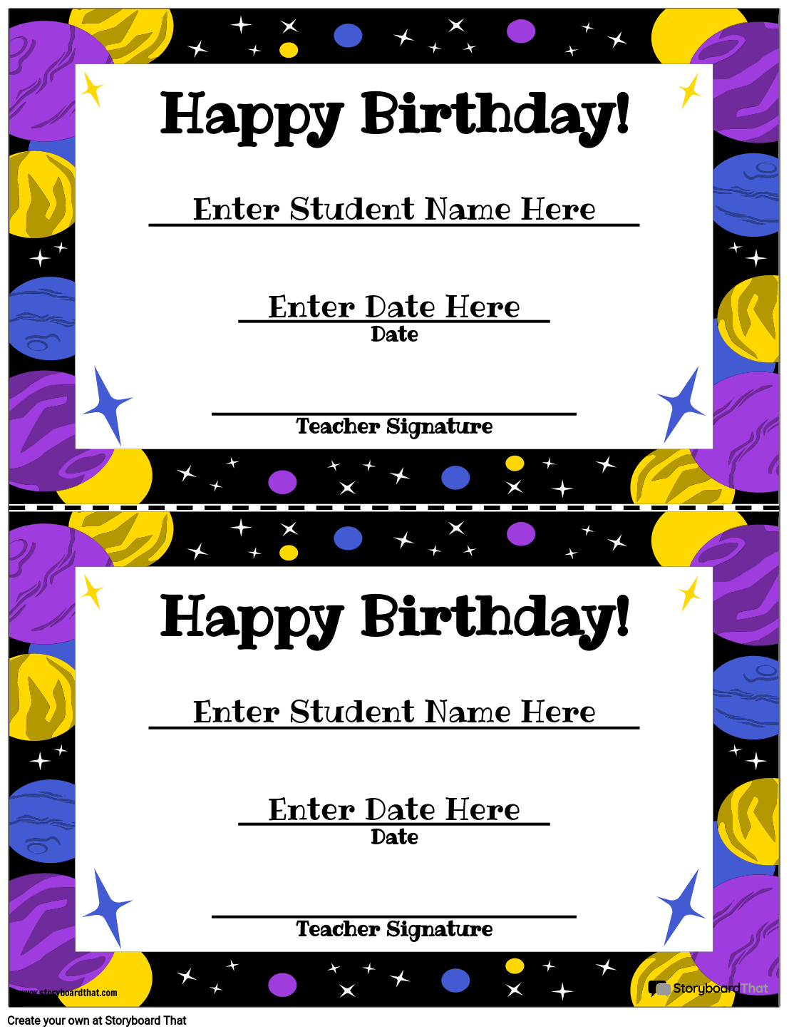 free printable birthday certificates template