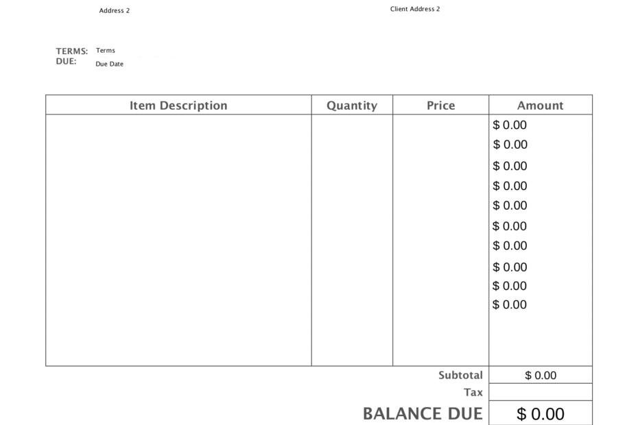 Free Blank Invoice Templates 30 PDF EForms