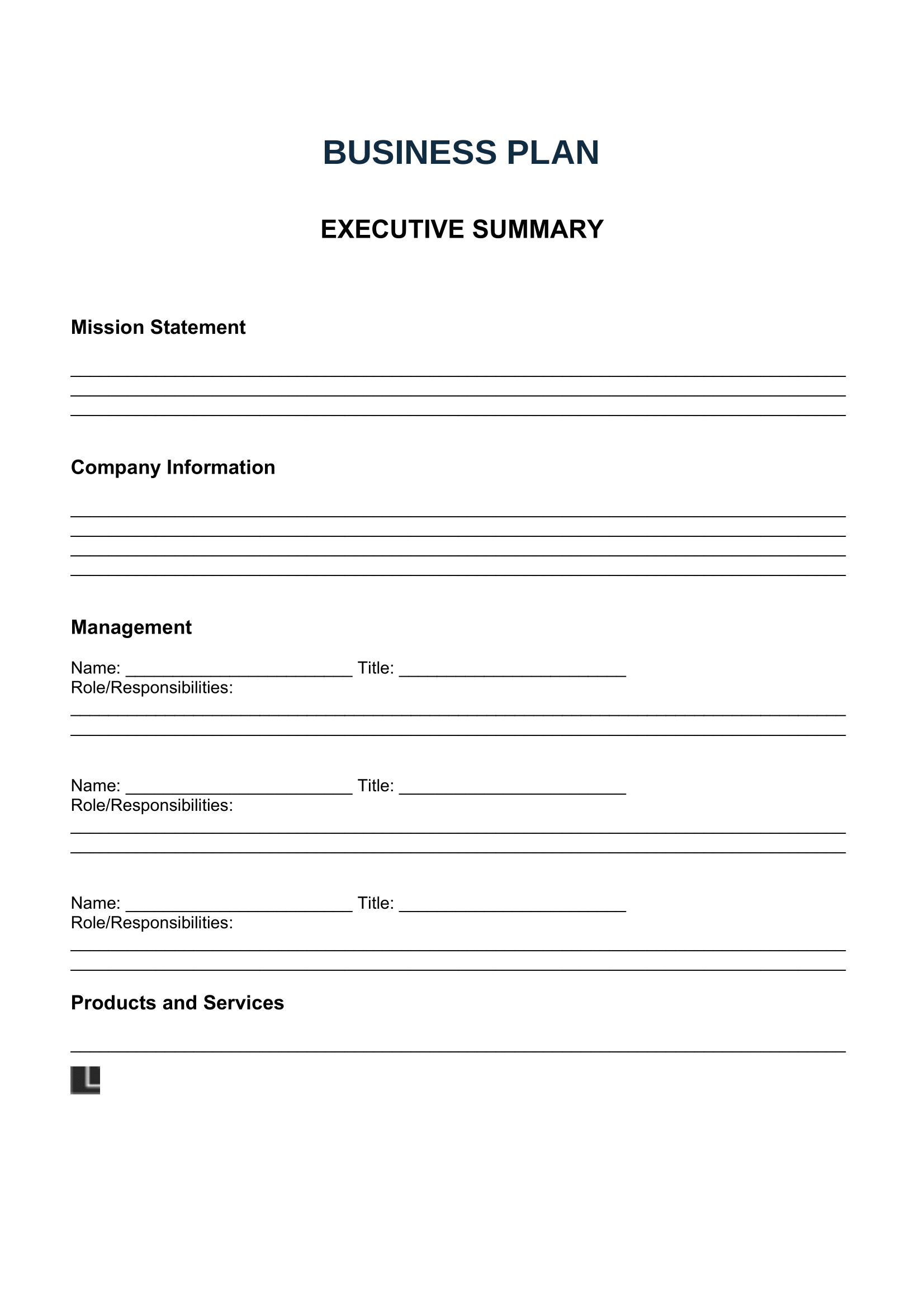 simple business plan template word