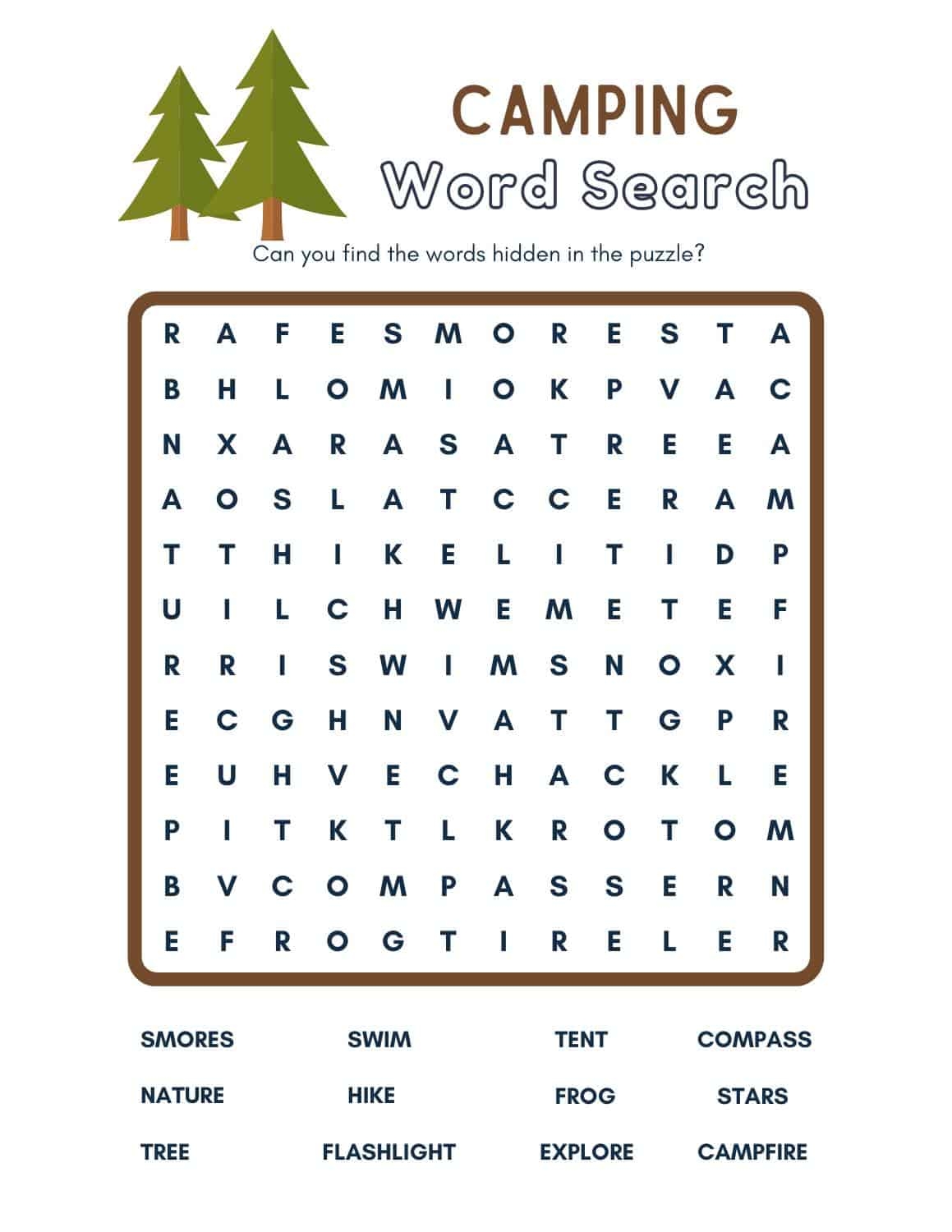 free printable childrens word search