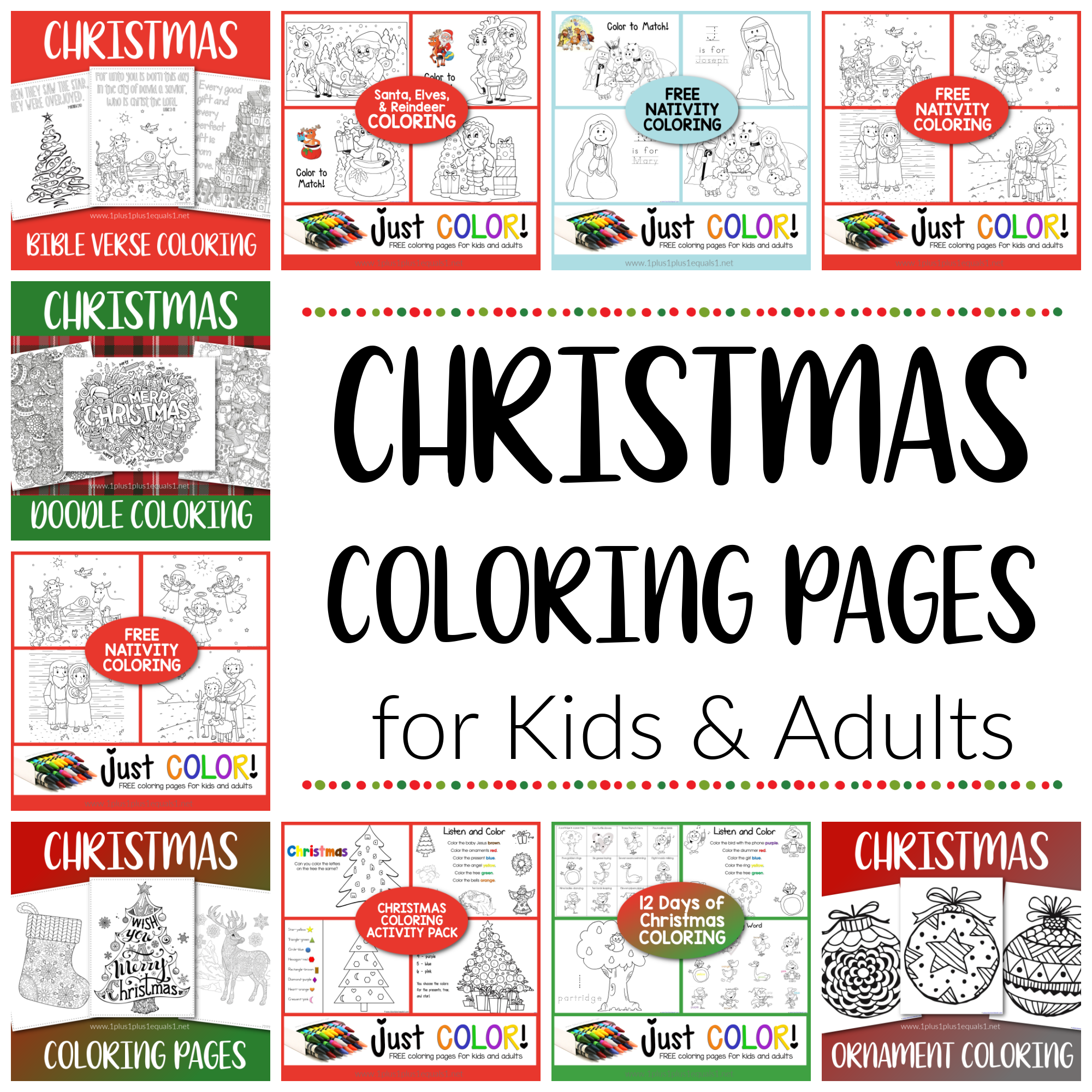 christmas coloring printables for adults