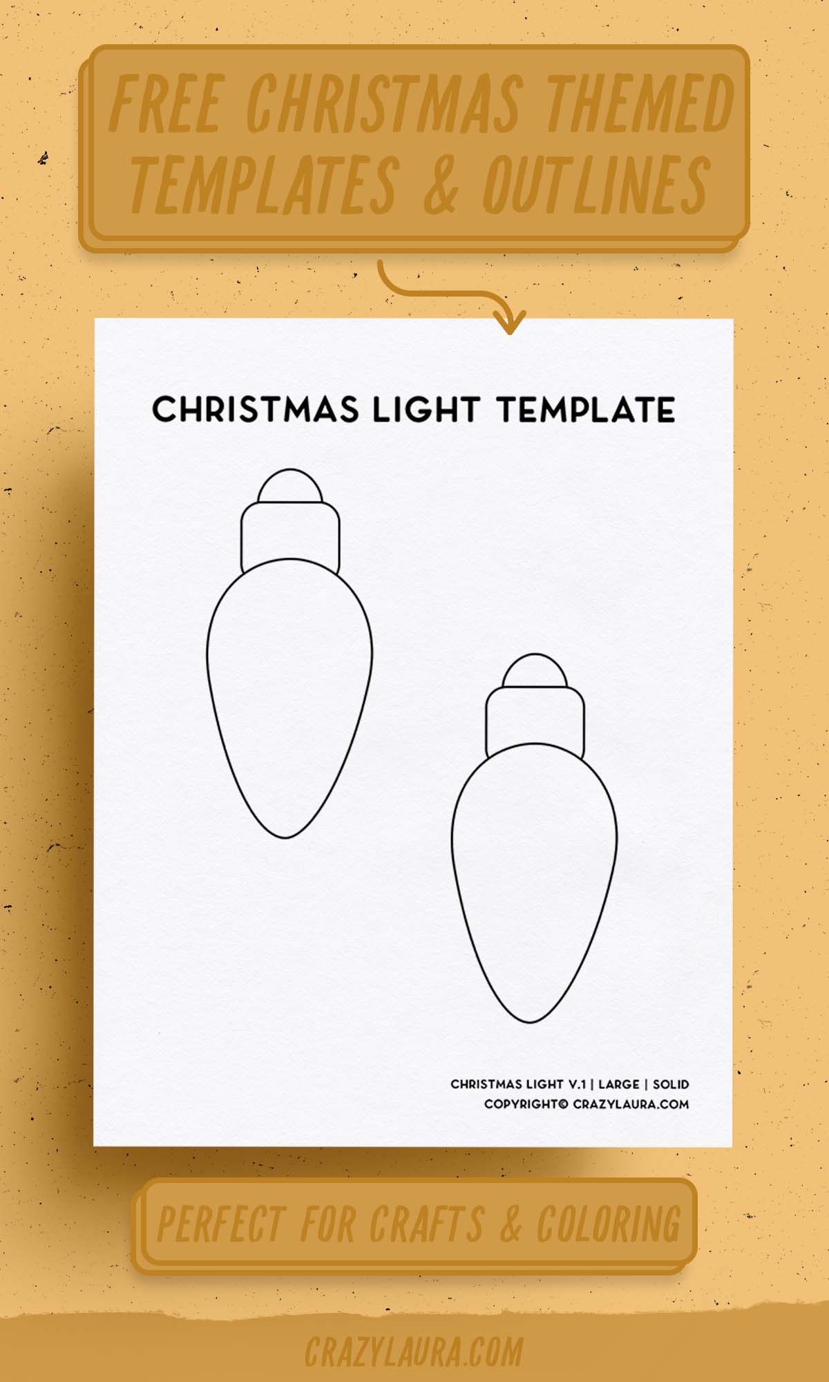 Free Christmas Light Bulb Template U0026 Stencils For 2022 Crazy Laura