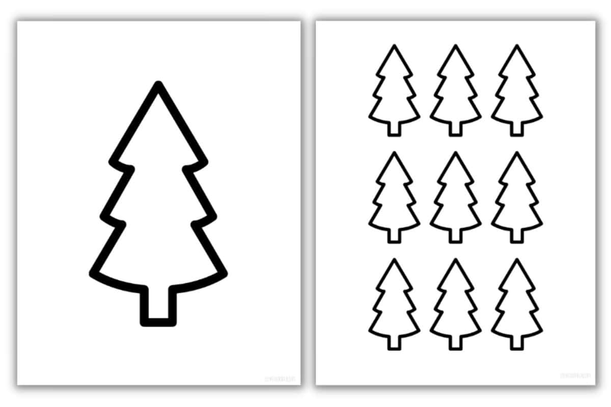 christmas tree template printable free