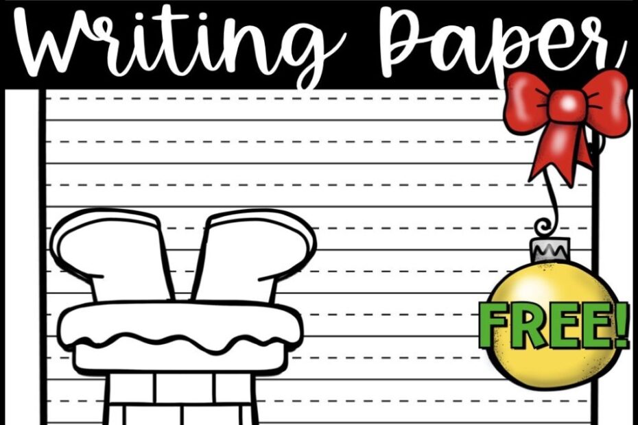 Free Christmas Writing Paper Literacy Stations