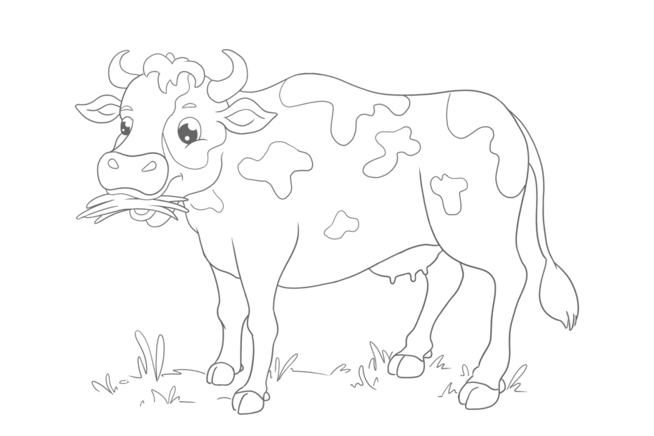 Free Cow Printable For Kids To Draw Paint Color Nilo Toys