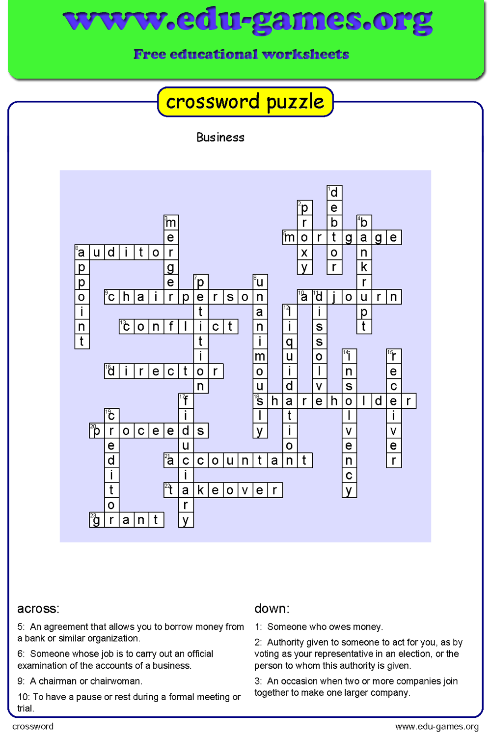 Free Crossword Maker For Kids The Printable Worksheets Creator 