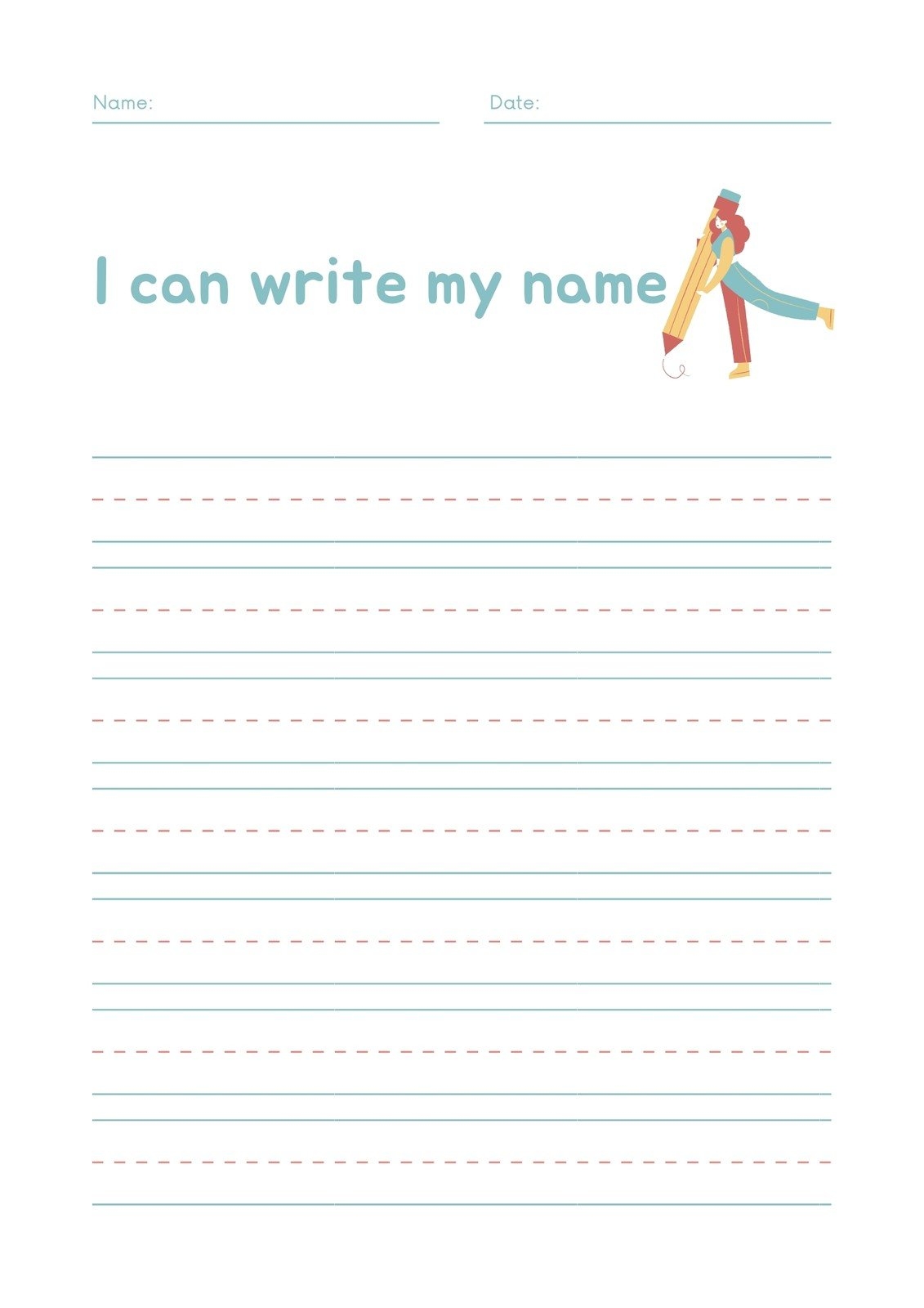 writing template printable