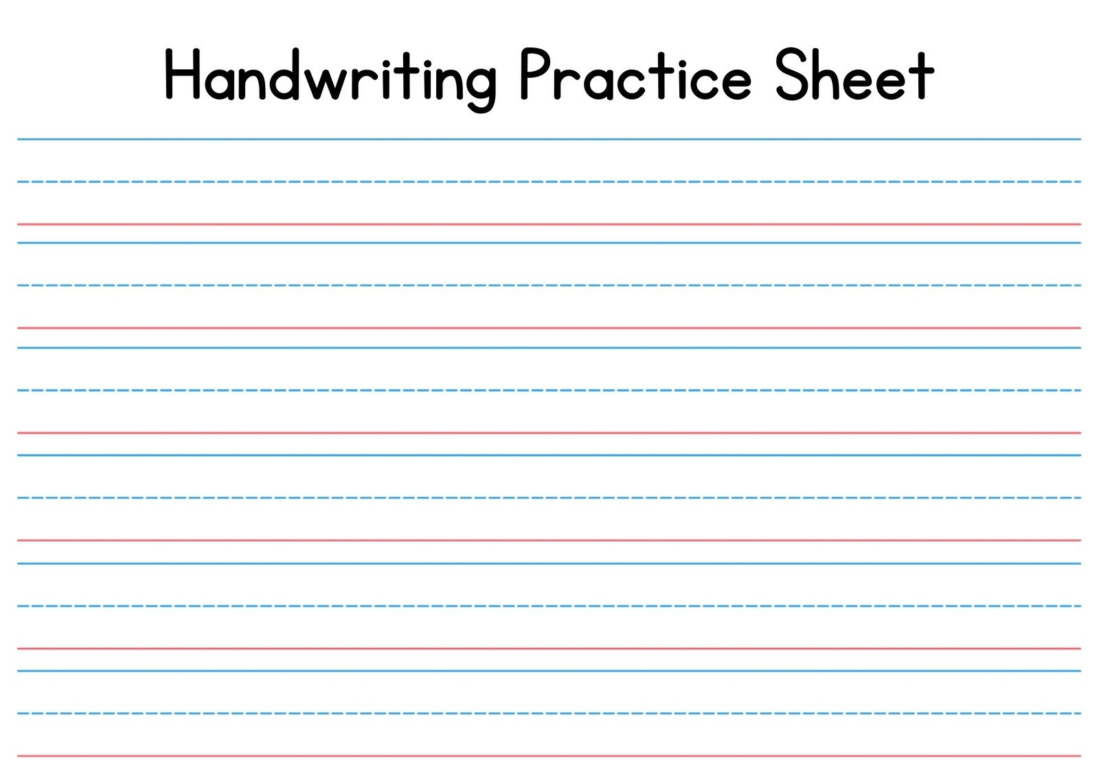handwriting templates printable
