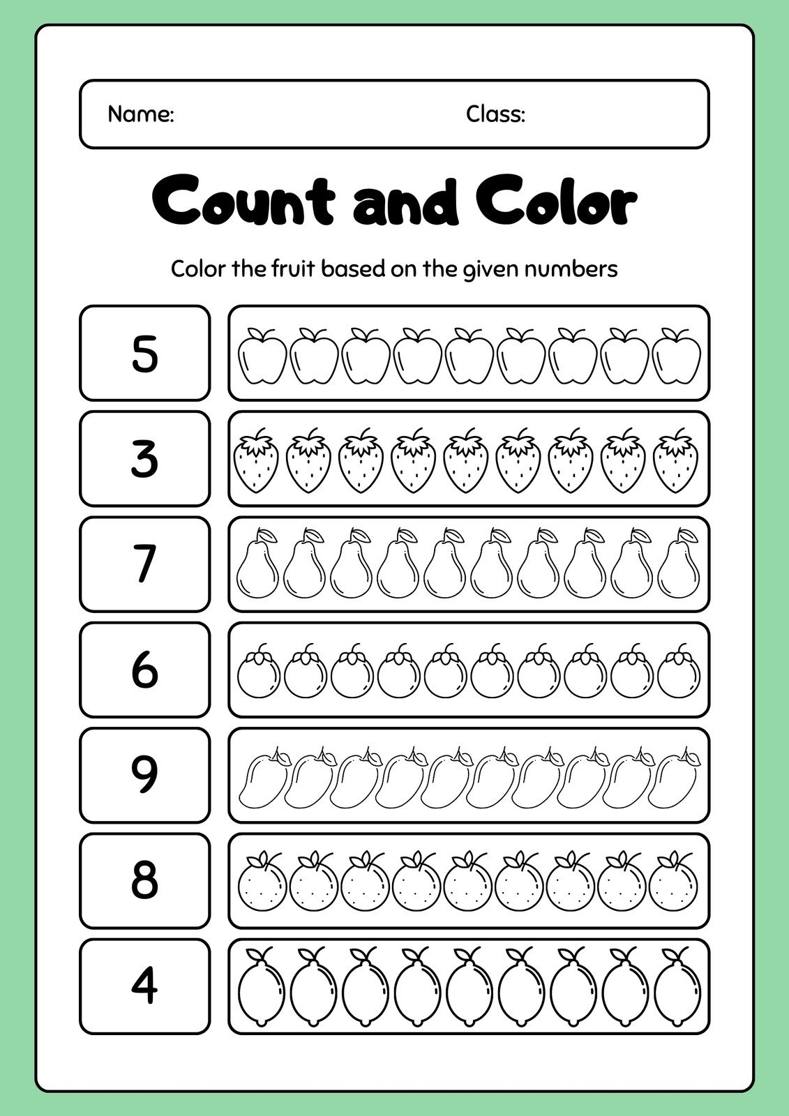 pre nursery worksheets