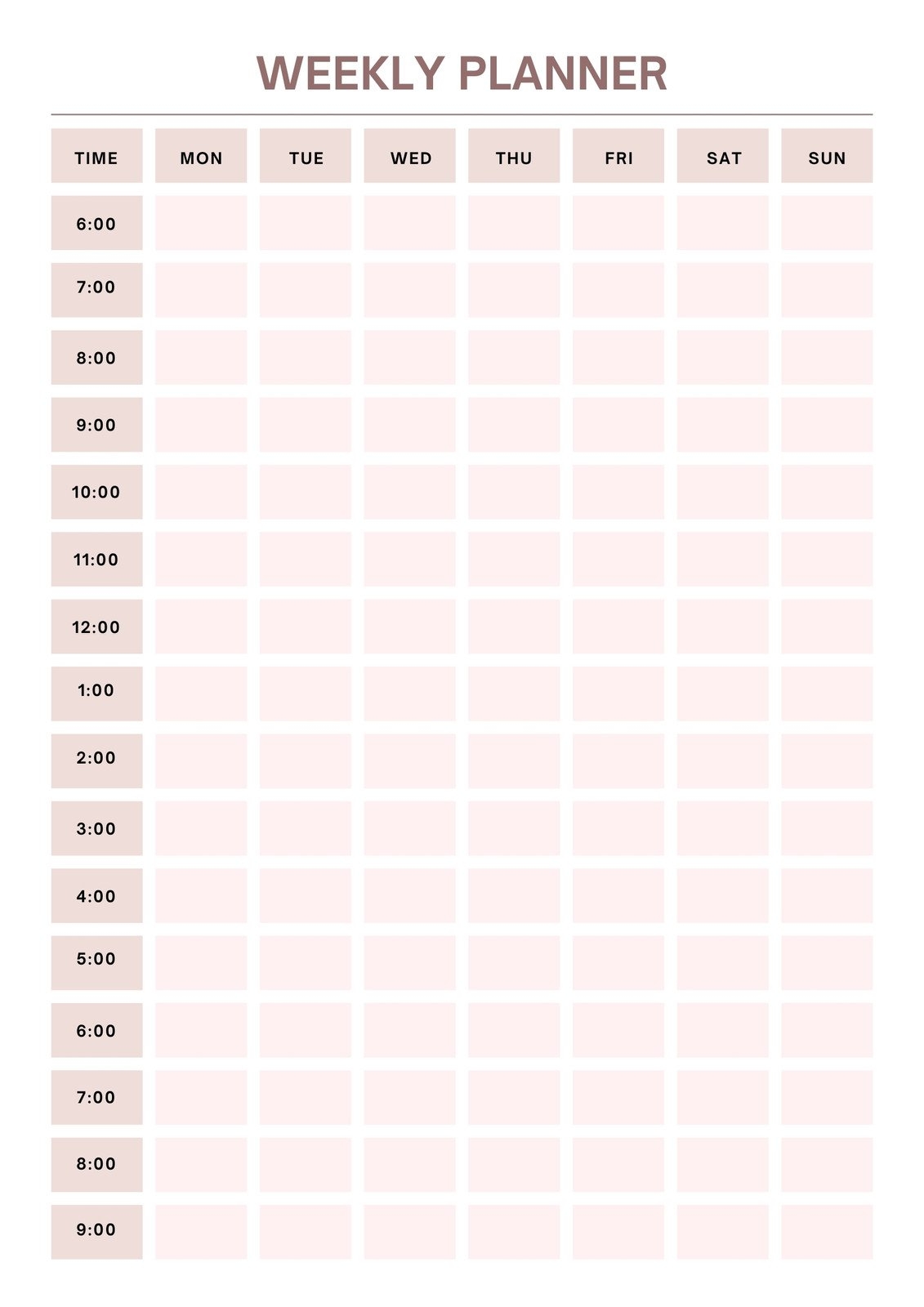 schedule availability template