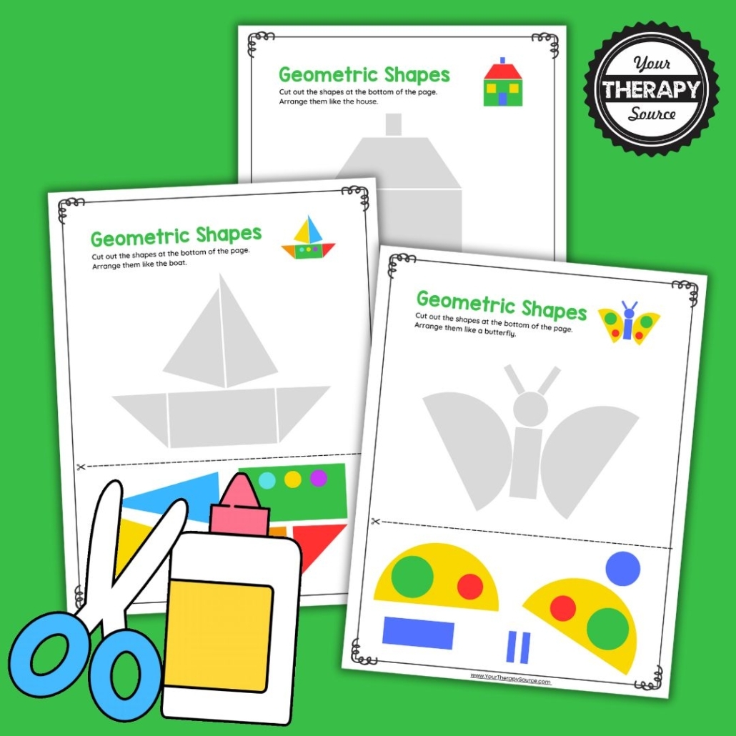 Free Cut And Paste Shape Worksheets Your Therapy Source