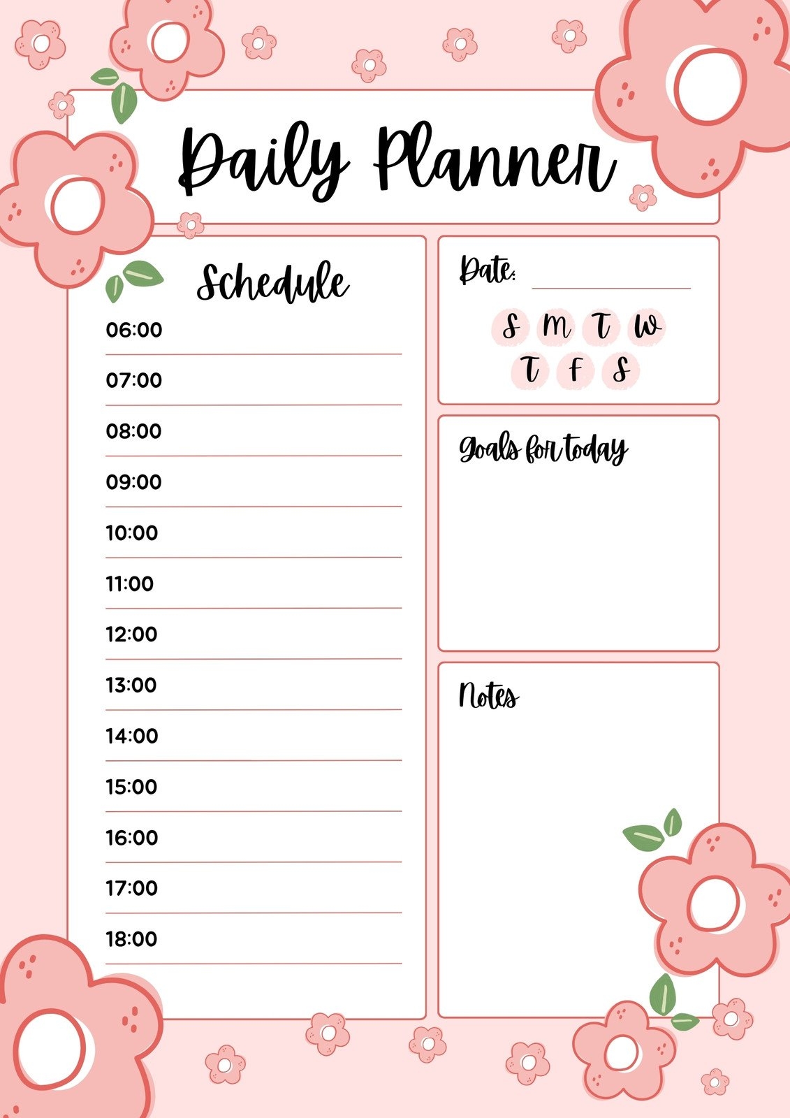 daily planner printable