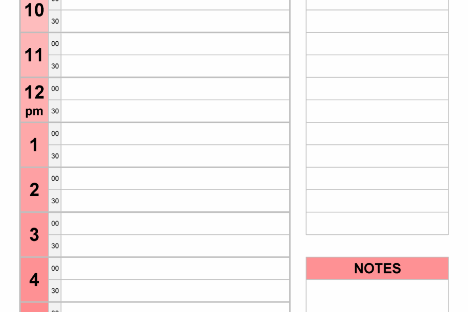Free Daily Schedules For Word 30 Templates