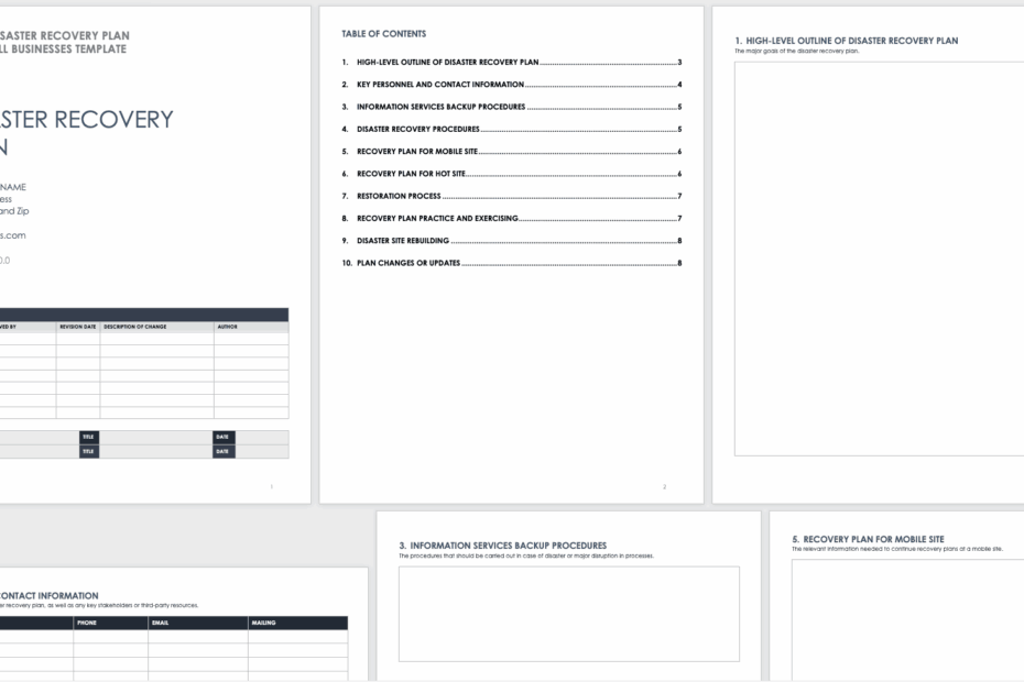 Free Disaster Recovery Plan Templates Smartsheet