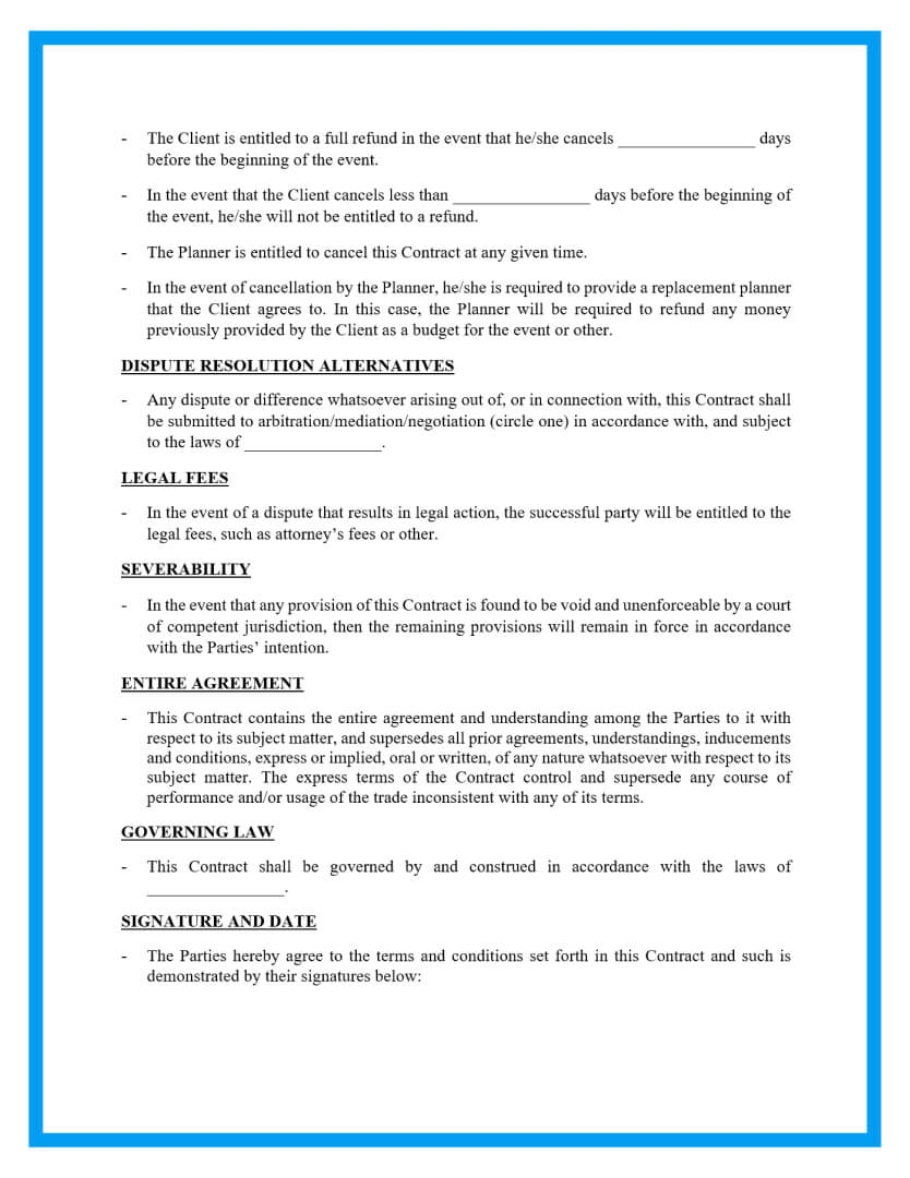 event management contract template free