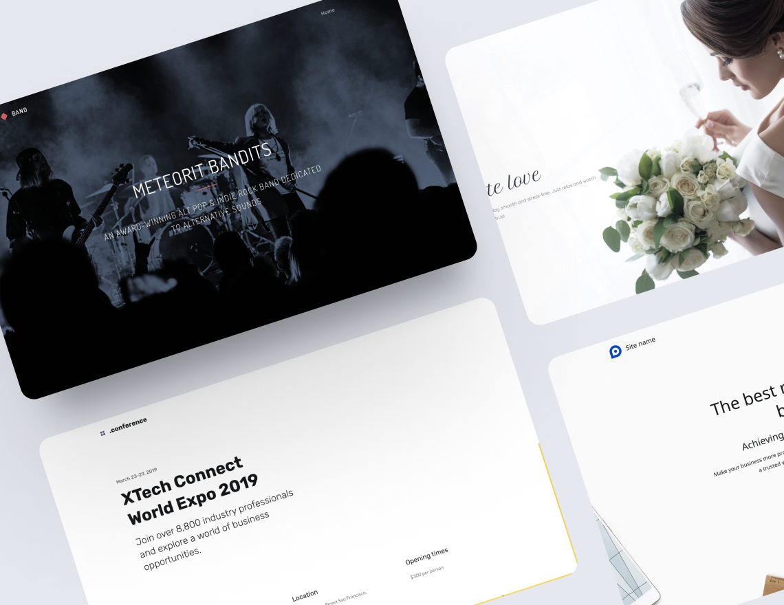 event management site templates