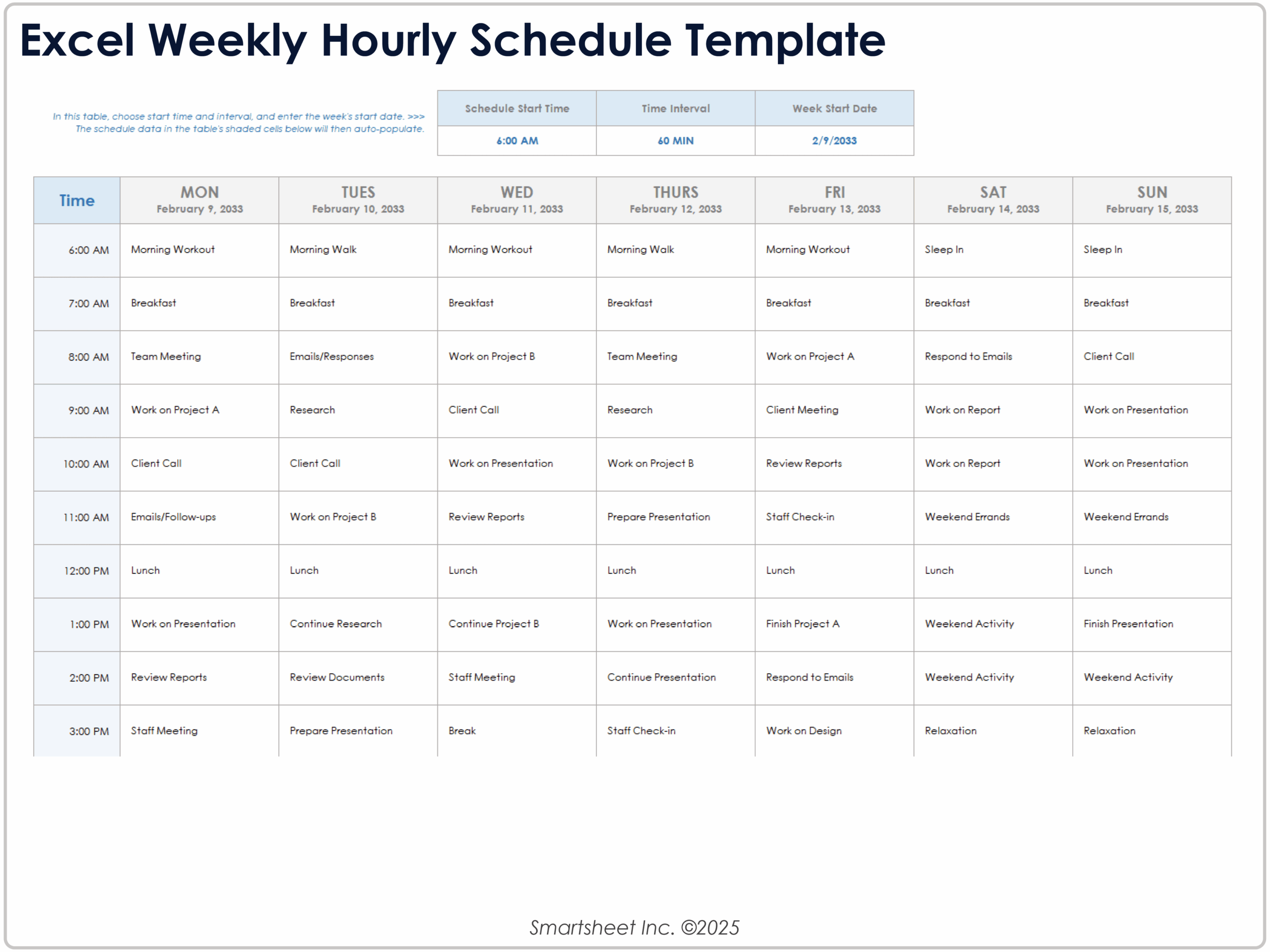 Free Excel Schedule Templates With How To