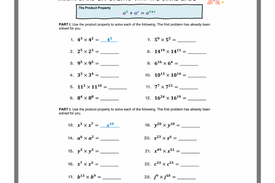 Free Exponent Rules Worksheets Printable With Answers Mashup Math
