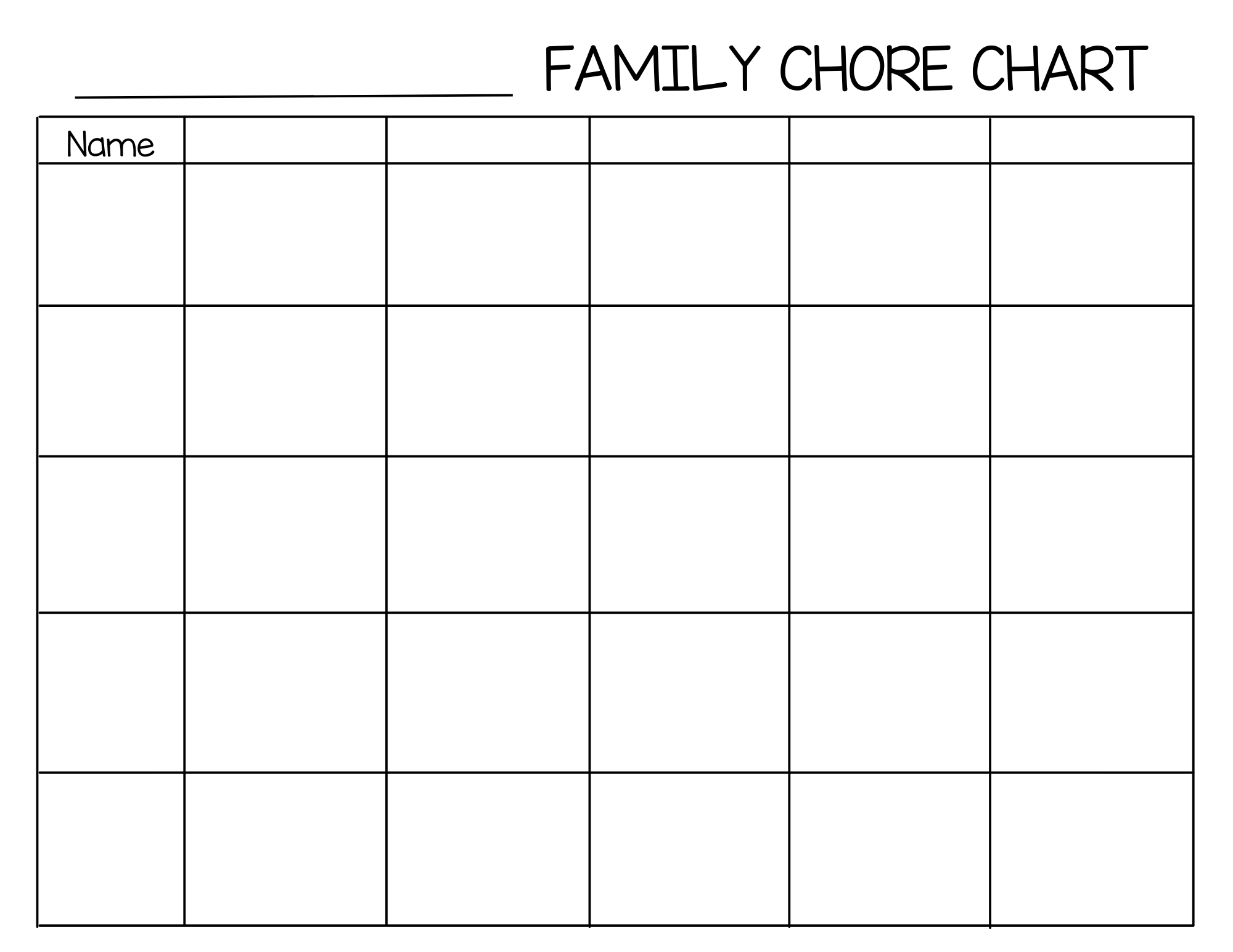 Free Family Chore Chart Templates With The Huddlestons