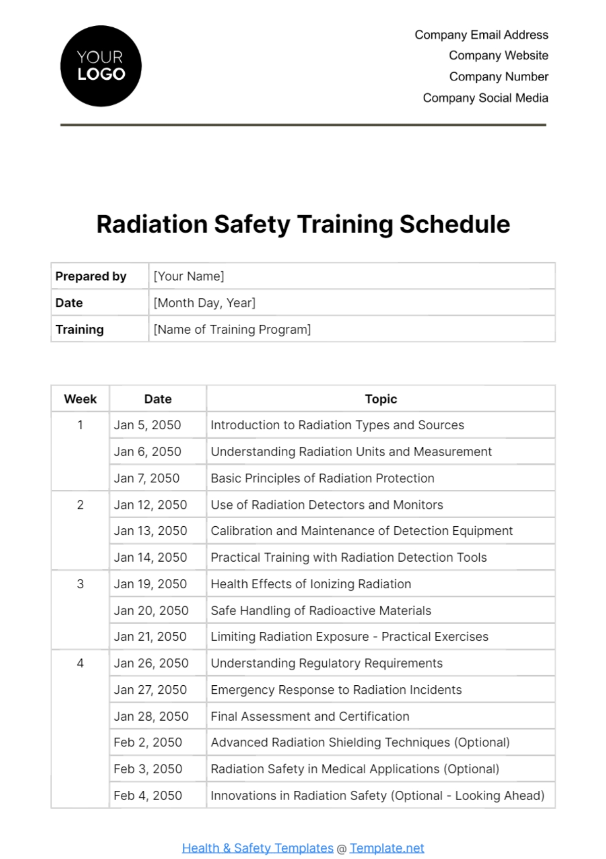 Free Fire Department Training Schedule Template To Edit Online