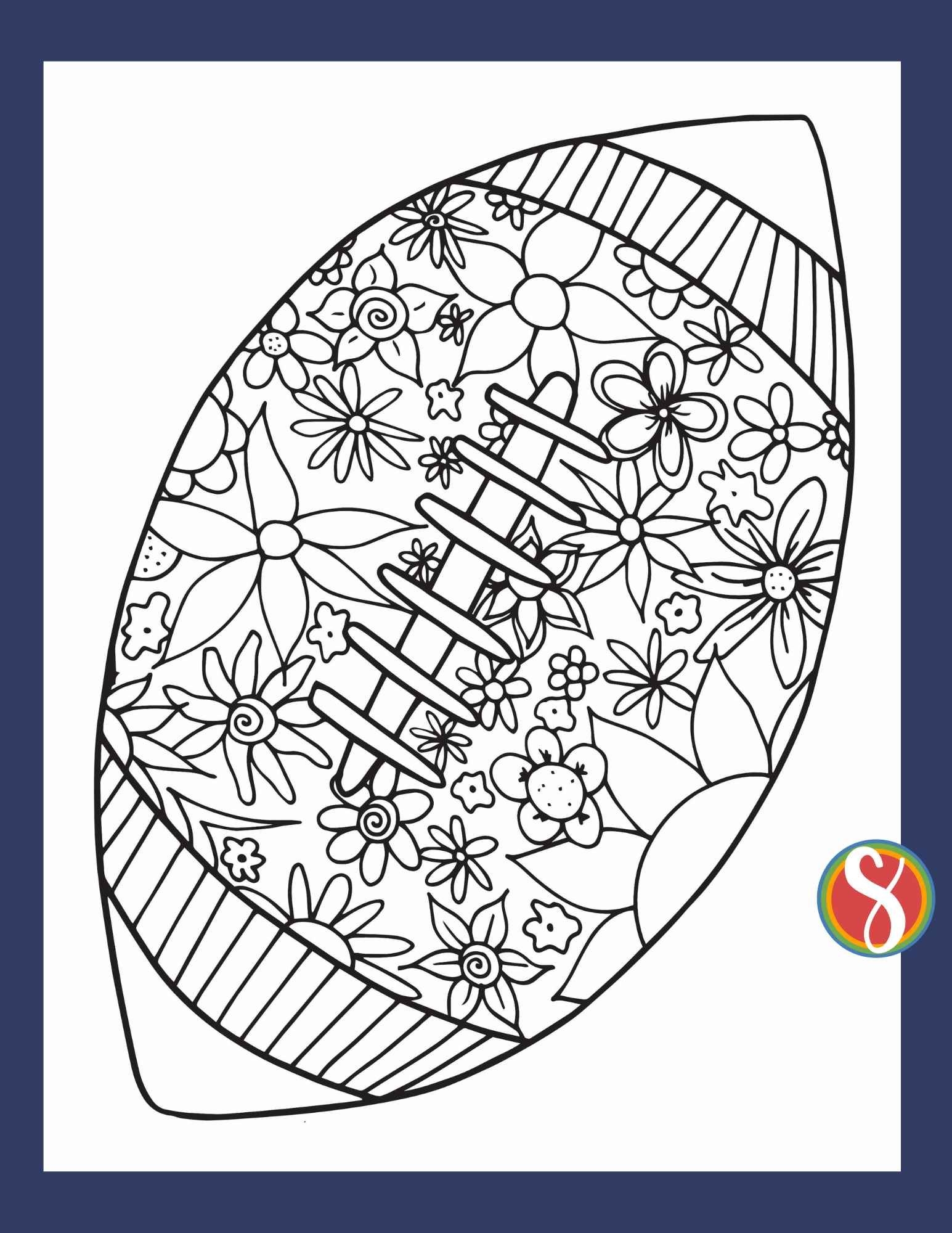 Free Football Coloring Pages Stevie Doodles