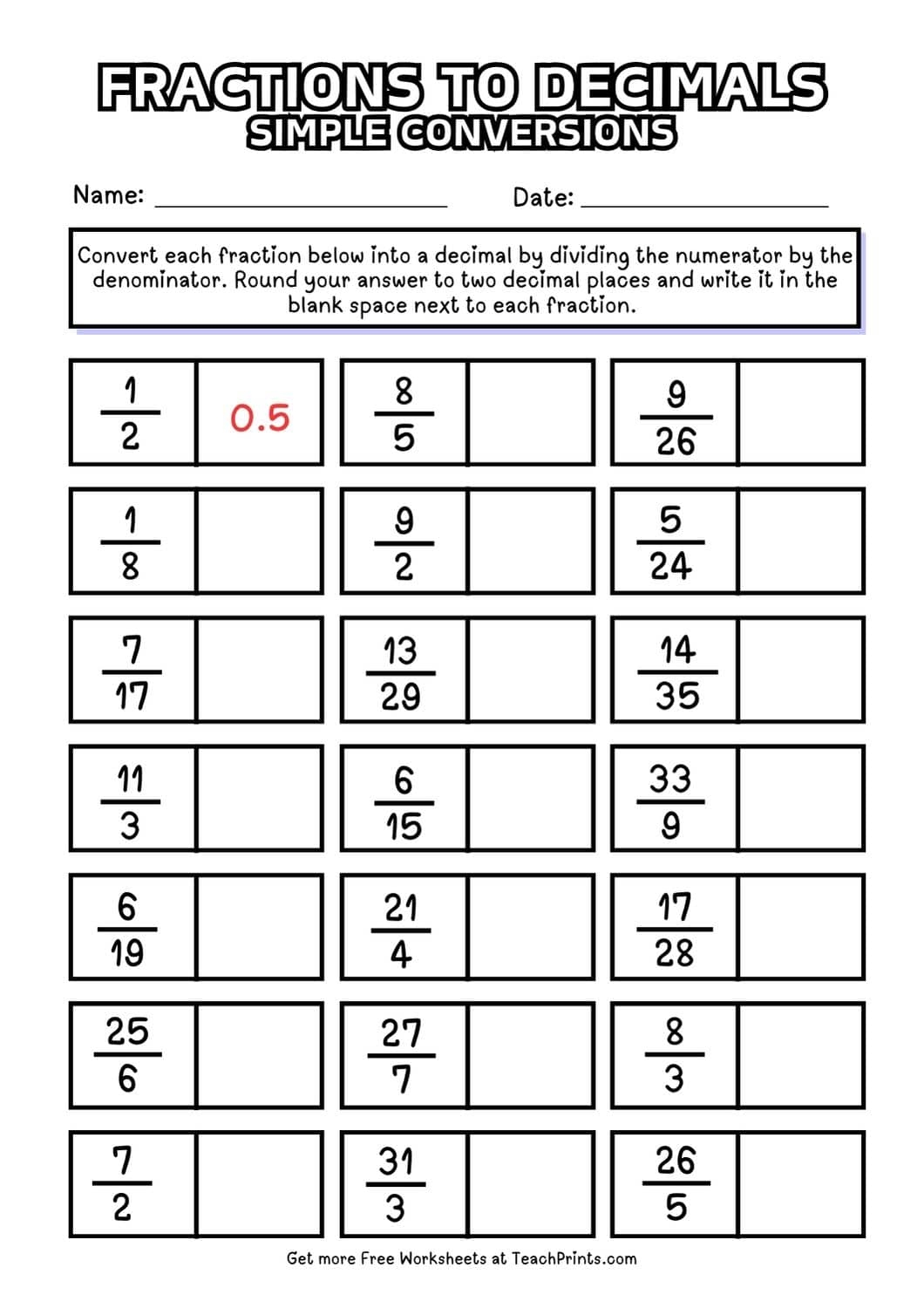 decimals worksheets