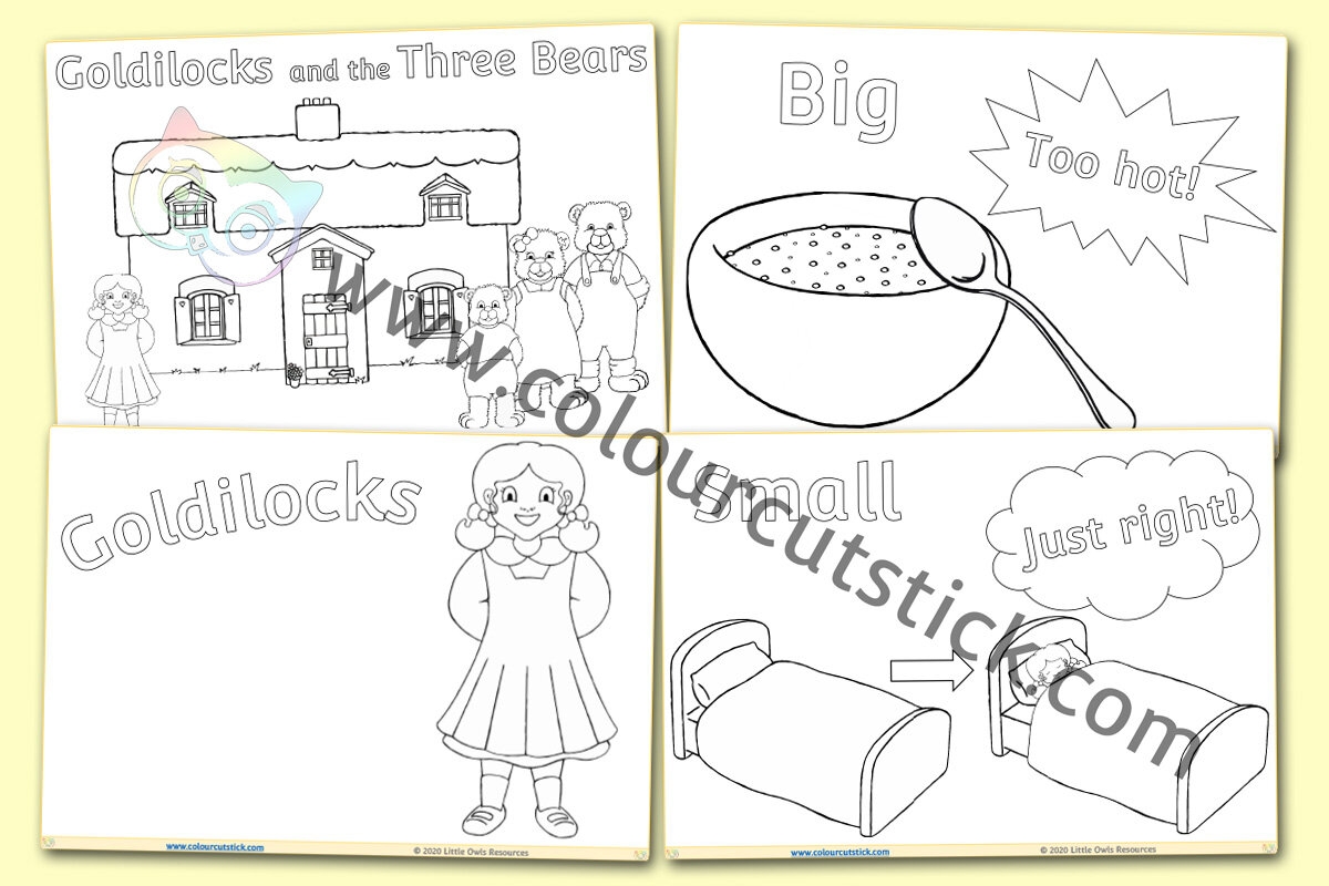 FREE Goldilocks And The Three Bears Colouring Pages Colour Cut Stick FREE Colouring Activities
