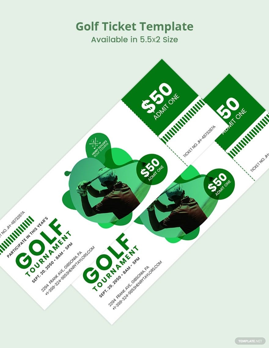 Free Golf Ticket Templates Editable And Printable